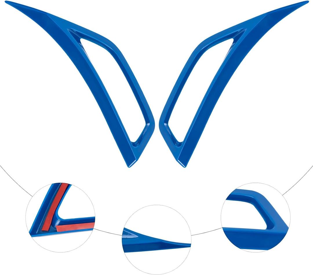 2Pcs Wheel Fender Air Vent Inlet Trim Cover for Jeep Wrangler JL JT 2018+ Direct Replacement Four Colors (Blue)