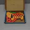Wooden Lacing Threading Toys Fine Motor Skill Toys for 3 Year Old Educational and Learning Montessori Toddler Travel Toy 1 Strawberry and 1 Dog