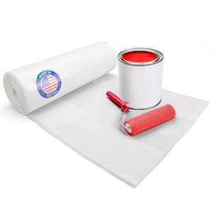 Plastic Sheeting 4 mil, 3' x 50' (150 sq. ft.) - Thick Semi-Clear Plastic Sheeting for Painting & Construction & Home Use - Heavy Duty LDPE Film Roll - Plastic Sheet for Drop Cloth by IDL Packaging (4 mil x 3' x 50')