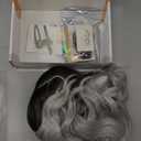 Amazon.com : MINLEE Silver Gray Wig with Bangs for Women 14 Inch Short Bob Wavy Curly Wig Gray Hair Wigs Heat Resistant Synthetic Wigs : Beauty & Personal Care