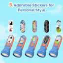 ETENWOLF L1 Rechargeable Flashlight for Kids,LED Flashlight with Fun DIY Stickers, 6 Light Modes, Adjustable Brightness, 1500mAh Battery, IPX5 Waterproof Flashlight for Camping, Home & Emergency