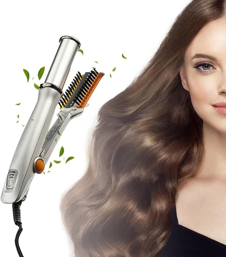2 in 1 Straight Curling Iron, 3 Heat Temperature Adjustable Hair Waver, Multi Functional Rotating Curling Iron, Fast Heat Hair Straightener and Curler Wand for All Dry and Wet Styling