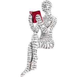 Home Decor Thinker Statue Pulp Reading Women Aesthetic Bookworms Abstract Sculpture Decoration for Home, Office, Living Room
