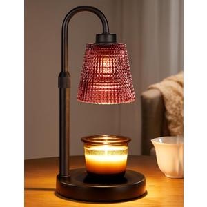 Innqoo Pomegranate Red Candle Warmer Lamp with Timer, Dimmable Candle Warmer for Home Decor, Height Adjustable Candle Lamp for Jar Candles, Birthday Gifts for Women Mom, House Warming Gifts New Home