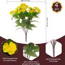 Daynight 4 Pcs Artificial Impatiens Flowers for Outdoor Flowers UV Resistant Faux Yellow Flowers Impatiens Bushes Silk Artificial Flowers Bouquet for Patio Garden Porch Decor (4, Yellow)