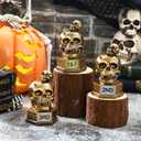 Huquary 3 Pcs Halloween Skeleton Trophies 4.53" Funny Skull Sculpture Trophy for Contest Awards Skeleton Trophy with 1st 2rd 3nd Place on Base, Tabletop Decor Halloween Prizes Party Supplies
