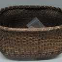 CXWXC Rear Bike Basket - Handmade Rattan Bicycle Rear Basket with Waterproof Cover - Large Capacity Bike Basket for Beach Cruiser