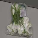Duovlo 20pcs Calla Lily Bridal Wedding Bouquet Lataex Real Touch Artificial Flower Home Party Decor (White)
