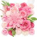 TINGE TIME Artificial Flowers Hot Pink Flower Combo for DIY Wedding Bouquets Table Centerpieces Arrangements Party Baby Shower Home Decoration Valentine's Day