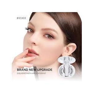 WOSADO Soft Magnetic Eyelashes Kit with Applicator, [Tulip] 22mm Reusable Gluefree Wispy Magnetic Lashes, Crueltyfree False Lashes, Waterproof, Lightweight, Suit for Heavy Makeup