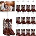 Tatuo 12 Pcs Cowboy Boots Photo Holder Cute Table Number Holders Picture Card Stand Cowboy Theme Party Decorations Place Menu Memo Clips Western Party Supplies for Wedding Anniversary Party