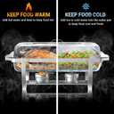 Chafing Dishes for Buffet, 8 Qt High Grade Chafing Dish Buffet Set, Rolled-Edge Design Food Warmers for Parties, Buffet, Wedding, Birthday, Camping 4 Pack 7 Pans [Silver]