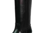 VBDB Tall Black Boots for Women Knee High Wide Calf Squate Toe Campus Boots Chunky Heel Long Riding Shoes for Women Size 9