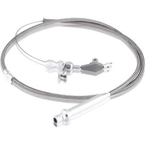 Keenso Th350 Kickdown Cable, Silver Stainless Steel Braided Kickdown Cable for 350 Turbo Transmission Assembly Detent Kickdown for Chevy TH350