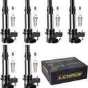 Set of 6 Ignition Coil Pack and Spark Plugs Fits for GMC Acadia Chevy Traverse Cadillac CTS STS SRX Buick Enclave LaCrosse Saab 9-3 Saturn Outlook 2004 2005 2006 2007 2008 2009 3.6 V6 UF375