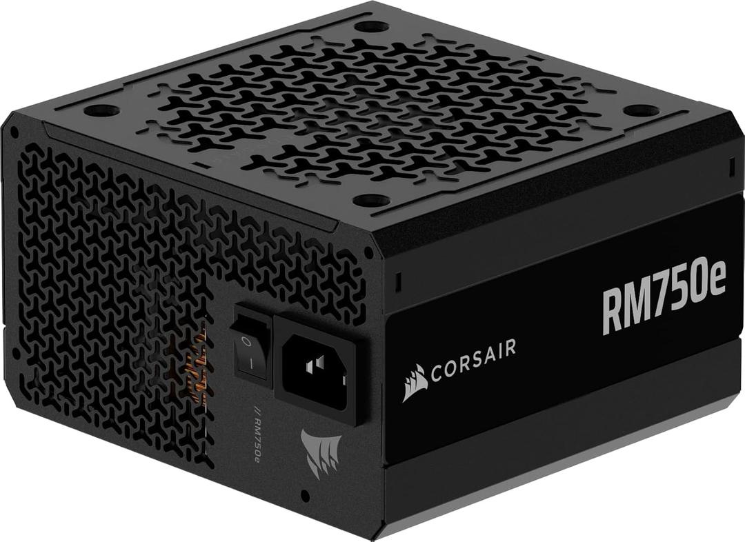 CORSAIR RM750e ATX 3.1 PCIe 5.1 Ready Fully Modular 750W Power Supply 12V-2x6 Cable Included, Cybenetics Gold Efficiency, 105C-Rated Capacitors, Modern Standby Mode Black