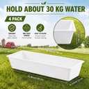 Geelin 4 Pcs 12 Gallon/48 Quart Plastic Livestock Water Trough, White 39" Long Large Capacity Livestock Feeding Trough for Calves Pig Sheep Horses Alpacas and Goats Farm Animal Feeding