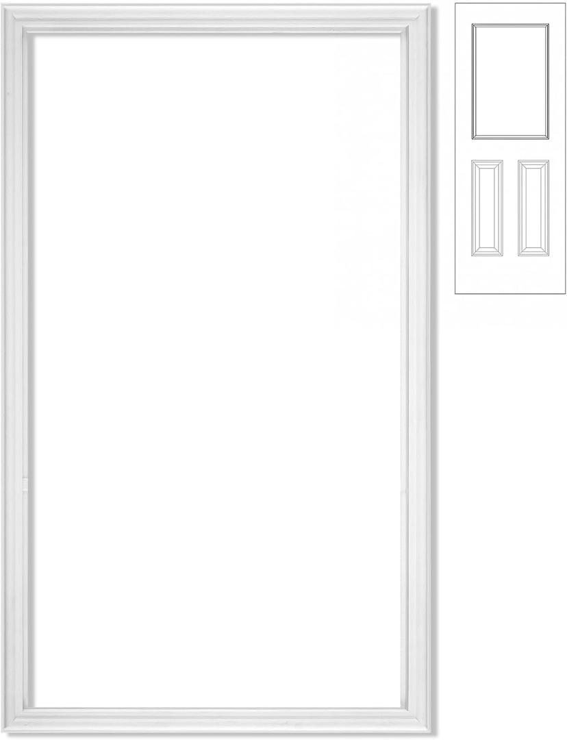 Pushglossy 20'' x 36'' Entry Door Frame Insert Only Replacement Kit (Glass Not Included) 1 Lite Exterior Front Door Window Frame Grille Inserts Replacement Kit for Home Improvement