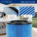 Vf5000 Replacement Filter Compatible With ridgd 5-20 Gallon Wet Dry shop Vacuums WD1450 WD0970 WD1270 WD09700 WD06700 WD1680 WD1851 RV2400A 2 Pack Vf5000 Filter with 4 Foam Sleeves 1 Brush