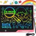POPERFUN LCD Writing Tablet for Kids, Rechargeable Kids Drawing Pad 16 Inch Colorfuls Doodle Board, Kid Drawing Tablet Toys for Ages3 4 5 6 7 8 Christmas Gifts for Girls Boys Adults in Light Pink
