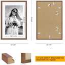 13x19 Solid Oak Wood Picture Frames, Walnut, 3 Pack | Minimalist oak frame; fits 11x17 with mat or 13x19 without; wall display for family photos, art prints, or gallery walls.
