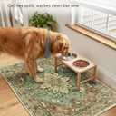 RELEANY Washable Area Rug, Small 2'x3', Brick/Brown/Green | Non-Slip, Water Repellent, Pet Friendly, Easy to Clean, Vintage Floral Boho Decor for Kitchen Entryway Bathroom