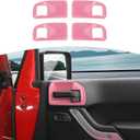 RT-TCZ for Jeep JK Inner Door Handle Cover Bowl Trim Fit for Jeep Wrangler JK JKU 2011-2017 4DR Pink Interior Accessories 4pcs