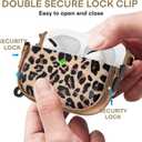 Maxjoy for AirPods Pro 3rd Generation Case with Lock, Lock AirPods Pro 3 Case Protective Hard Cute AirPod Pro 3 Cover for Women Men with Keychain for Airpod Pro 3rd Gen Cover 2025, Leopard