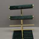 bussdis 3 Tier Bracelet Holder Display  Detachable T Bar Dark Green Velvet Bracelet Holder, Jewelry Holder Organizer for Bracelet, Necklace, Earrings, Rings