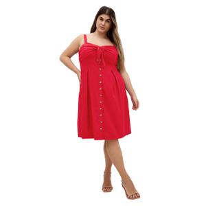 City Chic Women's Plus Size Dress - Sweetly Tied Midi, 14 Red