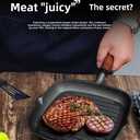 Nonstick Cast Iron Grill Pan with Double Spouts, 8.7-inch Durable Skillet for Stove Tops, Ideal for Indoor & Outdoor Cooking (8.7inch / 22cm)