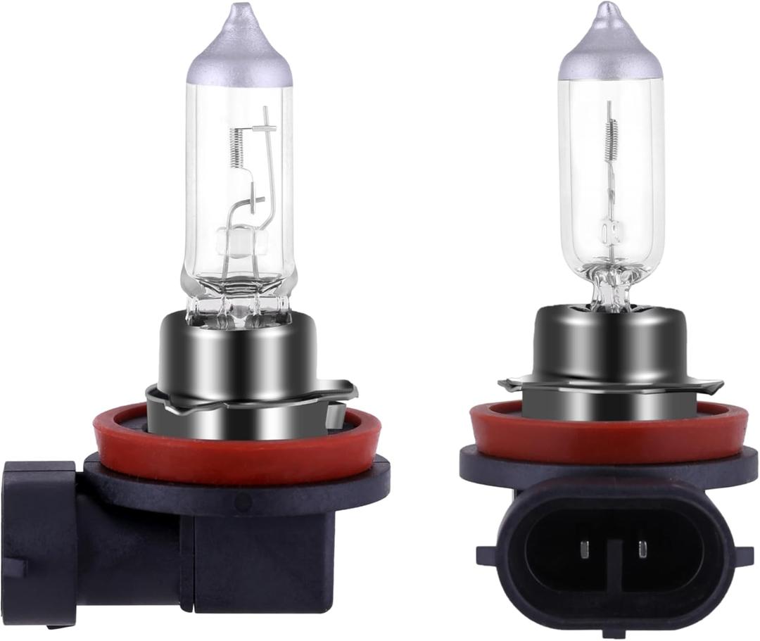 H11 Headlight Bulb 200% brightness 4300K White 12V/55W Bulb Halogen Long Life Replacement PGJ19-2 (H11, 2 Pack)