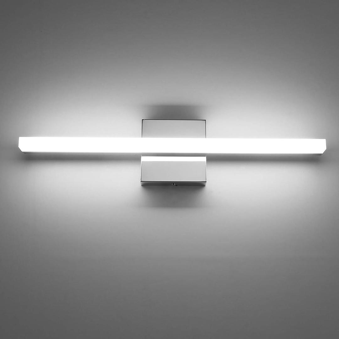 Combuh LED Vanity Lights Bar 24 Inch Bathroom Light Fixtures 14W IP44 Over Mirror Lighting Indoor Wall Sconces Modern Cool White 6000K for Washroom