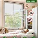 Paramondo DIY Magnetic Window Screen, Durable Black Frames with Gray Fiberglass Mesh, 39” x 59” Adjustable No Drilling Cut-to-Fit Screens for House Windows
