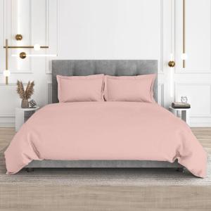 CharlottelyHues 1 Piece Duvet Cover- 1000 Thread Count 100% Egyptian Cotton Breathable, Soft Duvet Cover Set with Zipper & Corner Ties Quilt Cover Sateen Weave Durable Duvet - Queen (Blush)