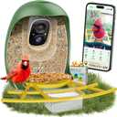HIXX Smart Bird Feeder with Camera, AI Identify Birds & Auto Capture, 2K HD Live Camera Birdwatching with Color Night Vision for Bird Lovers Gifts (Green)