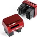 EZDIY-FAB PCIe 5.1 Adapter - 600W 12+4pin, 16pin 12VHPWR GPU Power Connector, 12V-2x6 GPU Adapter,180 Degree Right Angle - Compatible with RTX 3090Ti, 4070Ti, 4080, 4090 GPU - RVS Type, Red, 1 Pack