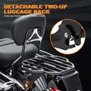 Black Detachable Two-Up Luggage Rack Motorcycle Rear Mounting Rack for Harley Touring Road King Street/Road/Electra Glide CVO Limited Custom 2009-2026