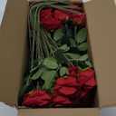 50 PCS Fake Red Roses, Artificial Red Flowers Bulk Realistic Silk Faux Rose with Stems for Wedding Decoration Anniversary Bridal Bouquet DIY Floral Arrangement Romantic Home Decor Gifts