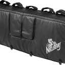 Heavy Duty Tailgate Protection Pad with Pockets & Carrying Case  Waterproof Foldable Tailgate Pad with 4 Mounting straps Holds 5 Mountain bikes, Ebikes, BMX Bikes Fits Most Truck Tailgates