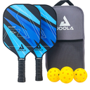 JOOLA Pickleball Paddles Set of 2 – Multiple Colors - Reinforced Fiberglass Surface – Lightweight, Durable, Beginner-Friendly Racket Design – Set Includes Balls & Bag – USAP Approved