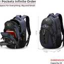 Swissdigital Design Laptop Backpack with USB Charging Port, Travel Backpack Fits 15.6 inches Computer, 31L College School Backpack for Men, Blue/Black | SD803-12, Standard