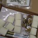 50 Sets Wedding invitations With Gold Wax Seal Stickers Folded 5X7 Vellum Jackets Card Birthday Thanks transparent Cards dried flower gauze Ribbons (White, 50Set)