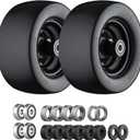 11x6.00-5 Flat Free Tire, Zero Turn Mower Front Tires with 3/4" or 5/8" and 1/2" Bearings, 5.2"- 8.3" Centered Hub, Load 400lbs, 11x6.00-5 Tires for Zero Turn Mower by Cubesprings - 2Pack