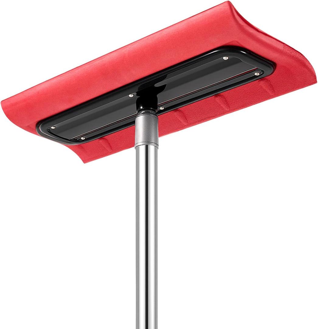 Chumia Snow Roof Rake 20 Foot Reach EVA Soft Foam Pad Head Snow Removal Tool Adjustable-Length Stainless Steel Long Broom for House Roofs, Solar Panels, Cars, Windows and Leaves