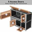 STILLCOVE Large Rabbit Hutch Outdoor: 2-Story Bunny House with Hay Feeder