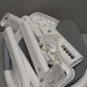 Forbena Potty Training Toilet Seat with Step Stool Ladder, Toddler Kids Potty Seat for Boys Girls, Non Slip Foldable Toilet Training Seat with Soft Cushion, Comfortable Handles (White-Grey)