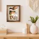 Shadow Box Frame 11x14, Deep Shadow Box Display Case with Linen Back and Removable Shelves, Wooden Memory Box for Wedding Bouquet, Photos, Medals, Keepsakes (Brown)