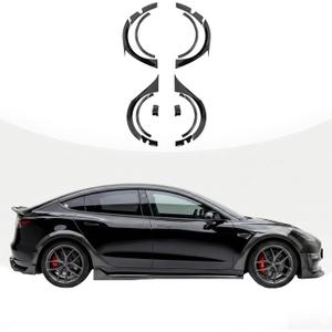 Wheel Tires Eyebrow Strip for Tesla Model 3 2018-2023 Turbo Style | 4PCs ABS Plastic Fender Flares tire Exterior Accessories (Gloss Black)