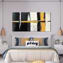 Black Yellow Abstract Wall Art Prints For Bedroom Home Wall Decor 20"x40"